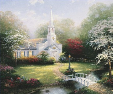 Artworks in 150 Subjects Painting - Hometown Chapel TK Christmas